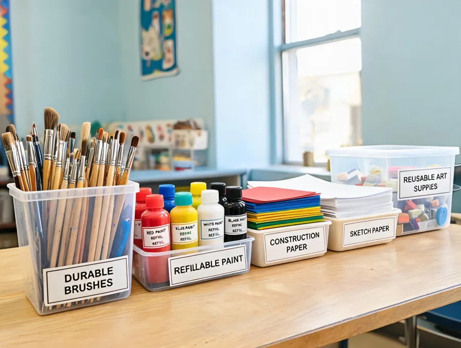 organized reusable classroom art supplies